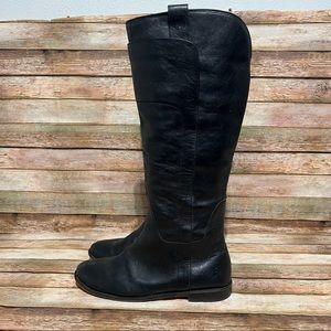 Frye Black Leather Paige Tall Riding Boots